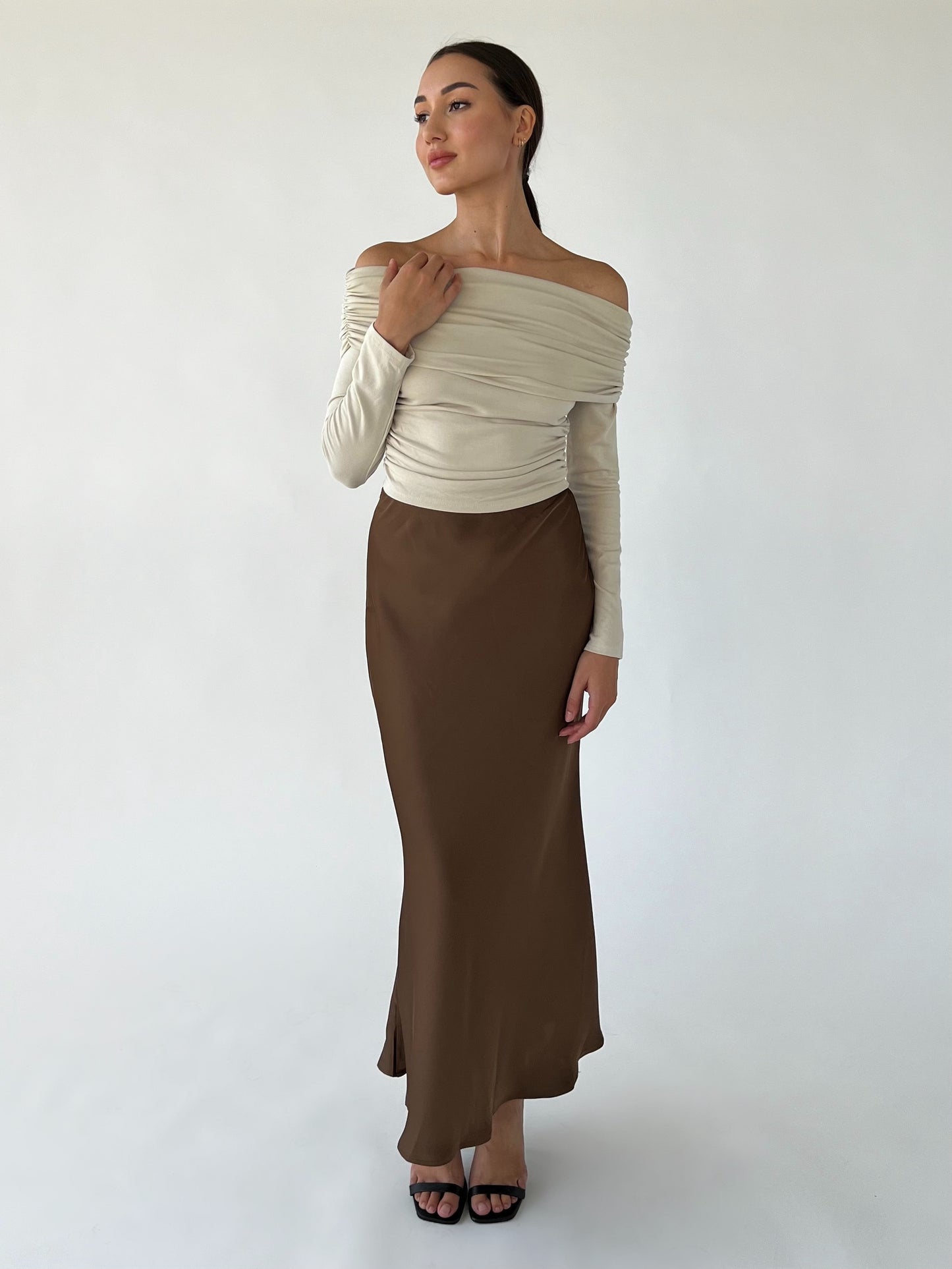 Satin maxi skirt