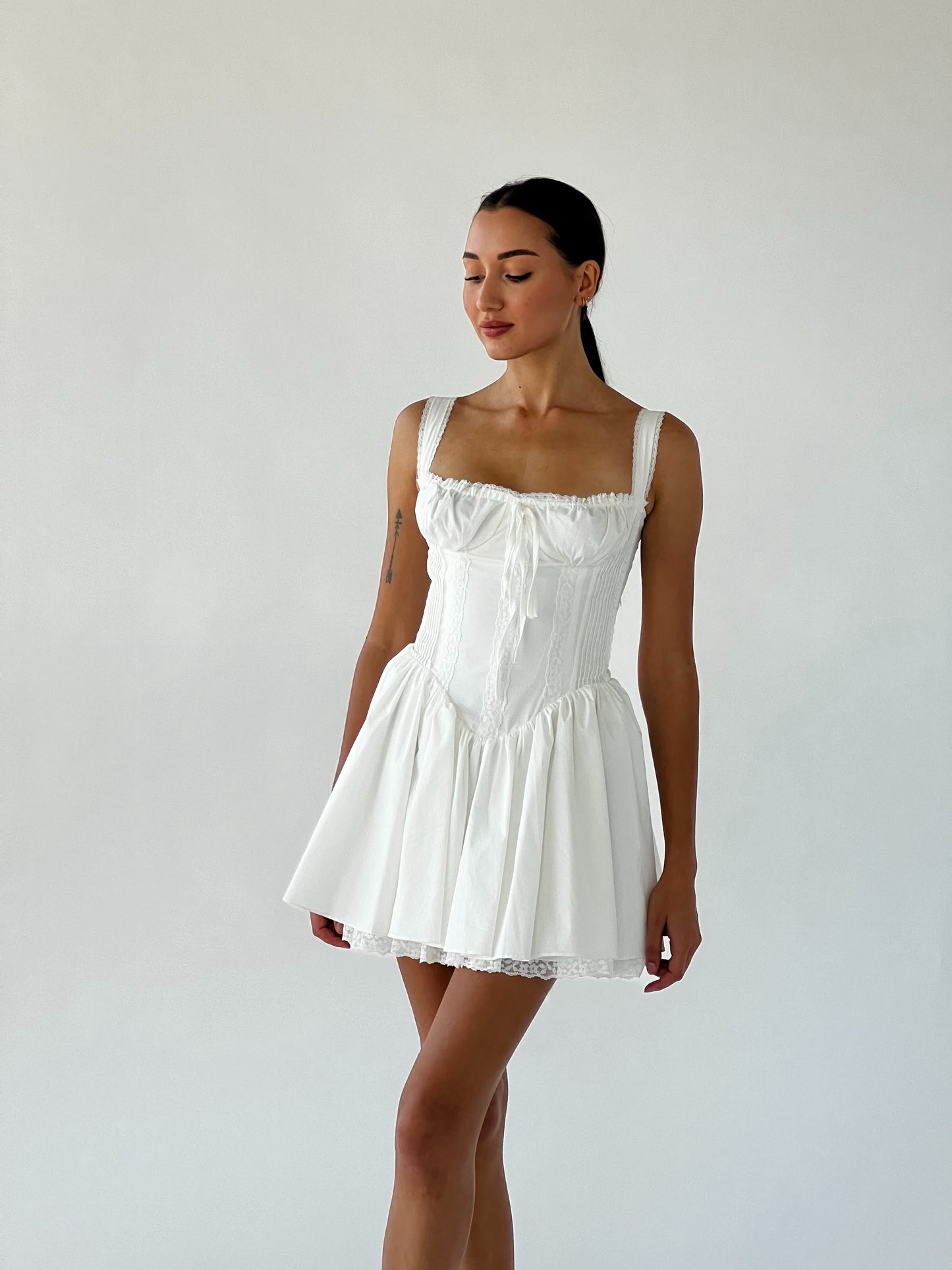 White corset dress