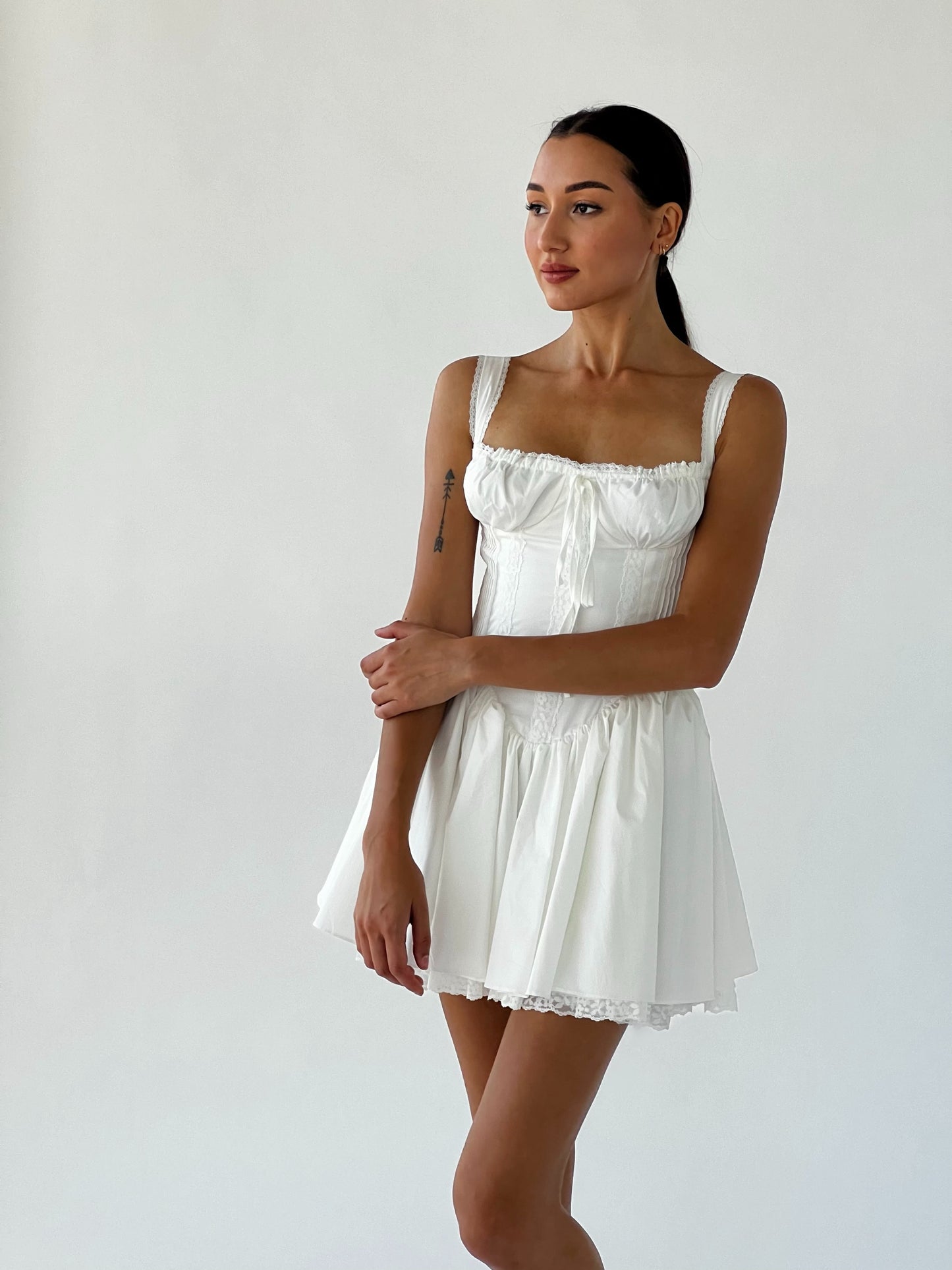 White corset dress