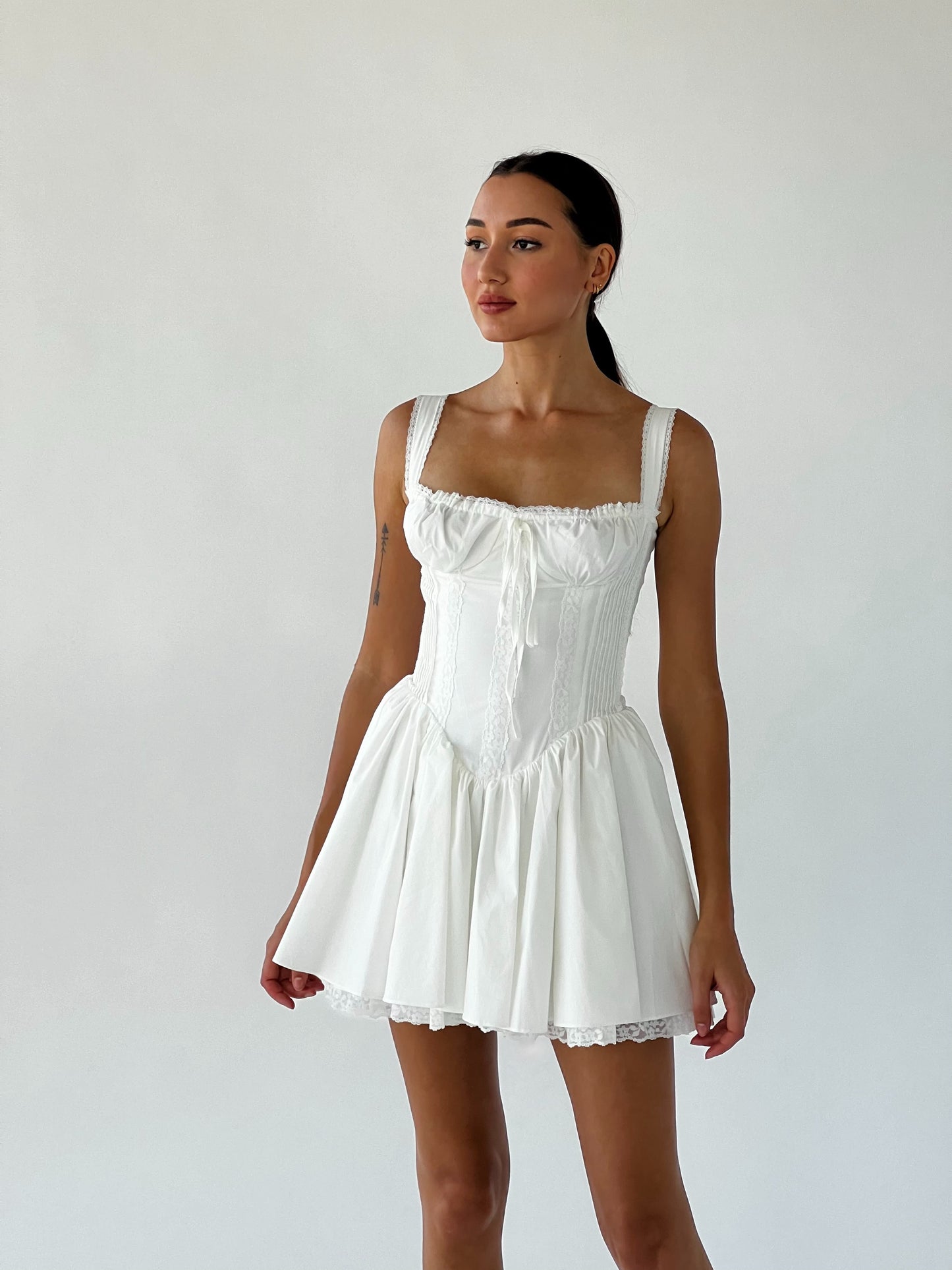 White corset dress