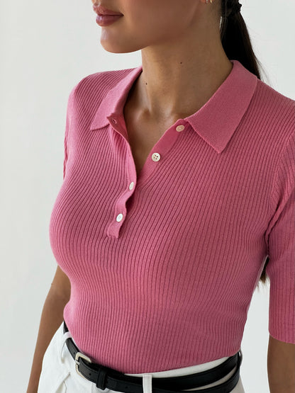 Knit polo t-shirt